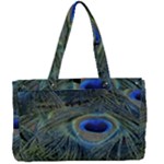 Peacock Feathers Details Canvas Work Bag