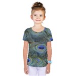 Peacock Feathers Details Kids  One Piece T-Shirt