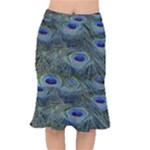 Peacock Feathers Details Short Mermaid Skirt