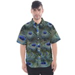 Peacock Feathers Details Men s Short Sleeve Shirt