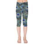 Peacock Feathers Details Kids  Capri Leggings 