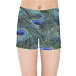 Peacock Feathers Details Kids  Sports Shorts