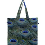 Peacock Feathers Details Canvas Travel Bag