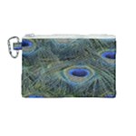 Peacock Feathers Details Canvas Cosmetic Bag (Medium)