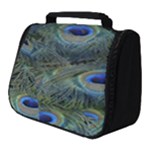 Peacock Feathers Details Full Print Travel Pouch (Small)