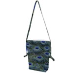 Peacock Feathers Details Folding Shoulder Bag