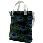 Peacock Feathers Details Canvas Messenger Bag