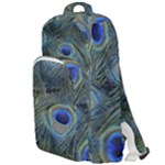 Peacock Feathers Details Double Compartment Backpack