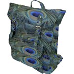 Peacock Feathers Details Buckle Up Backpack