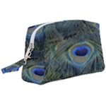 Peacock Feathers Details Wristlet Pouch Bag (Large)