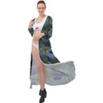 Peacock Feathers Details Maxi Chiffon Beach Wrap