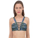 Peacock Feathers Details Cage Up Bikini Top