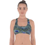 Peacock Feathers Details Cross Back Hipster Bikini Top 