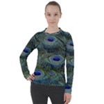 Peacock Feathers Details Women s Pique Long Sleeve T-Shirt