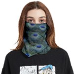 Peacock Feathers Details Face Covering Bandana (Two Sides)