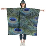 Peacock Feathers Details Women s Hooded Rain Ponchos