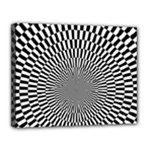 Circles Checkered Abstract Abstraction Art Canvas 14  x 11  (Stretched)