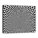 Circles Checkered Abstract Abstraction Art Canvas 20  x 16  (Stretched)