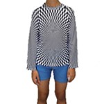 Circles Checkered Abstract Abstraction Art Kids  Long Sleeve Swimwear