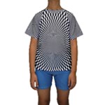 Circles Checkered Abstract Abstraction Art Kids  Short Sleeve Swimwear