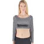 Circles Checkered Abstract Abstraction Art Long Sleeve Crop Top