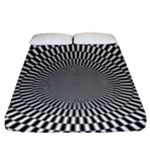 Circles Checkered Abstract Abstraction Art Fitted Sheet (Queen Size)