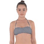 Circles Checkered Abstract Abstraction Art Tie Back Bikini Top