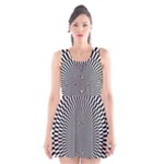 Circles Checkered Abstract Abstraction Art Scoop Neck Skater Dress