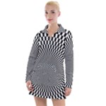 Circles Checkered Abstract Abstraction Art Women s Long Sleeve Casual Dress