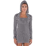 Circles Checkered Abstract Abstraction Art Long Sleeve Hooded T-shirt