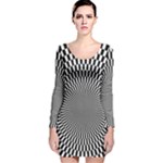 Circles Checkered Abstract Abstraction Art Long Sleeve Velvet Bodycon Dress