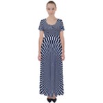 Circles Checkered Abstract Abstraction Art High Waist Short Sleeve Maxi Dress