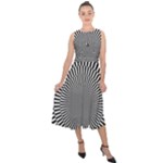 Circles Checkered Abstract Abstraction Art Midi Tie-Back Chiffon Dress