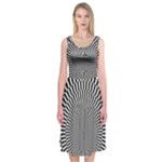 Circles Checkered Abstract Abstraction Art Midi Sleeveless Dress