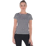 Circles Checkered Abstract Abstraction Art Short Sleeve Sports Top 