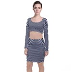 Circles Checkered Abstract Abstraction Art Top and Skirt Sets