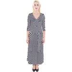 Circles Checkered Abstract Abstraction Art Quarter Sleeve Wrap Maxi Dress