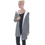 Circles Checkered Abstract Abstraction Art Longline Hooded Cardigan