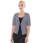 Circles Checkered Abstract Abstraction Art Cropped Button Cardigan