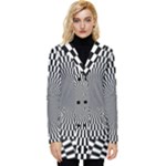 Circles Checkered Abstract Abstraction Art Button Up Hooded Coat 