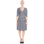 Circles Checkered Abstract Abstraction Art Wrap Up Cocktail Dress