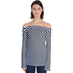 Circles Checkered Abstract Abstraction Art Off Shoulder Long Sleeve Top