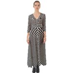 Circles Checkered Abstract Abstraction Art Button Up Boho Maxi Dress