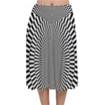 Circles Checkered Abstract Abstraction Art Velvet Flared Midi Skirt