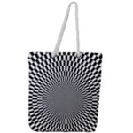 Circles Checkered Abstract Abstraction Art Full Print Rope Handle Tote (Large)