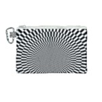 Circles Checkered Abstract Abstraction Art Canvas Cosmetic Bag (Medium)