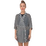 Circles Checkered Abstract Abstraction Art Half Sleeve Chiffon Kimono