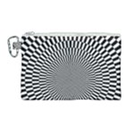 Circles Checkered Abstract Abstraction Art Canvas Cosmetic Bag (Large)