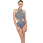 Circles Checkered Abstract Abstraction Art Halter Side Cut Swimsuit