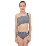 Circles Checkered Abstract Abstraction Art Spliced Up Two Piece Swimsuit